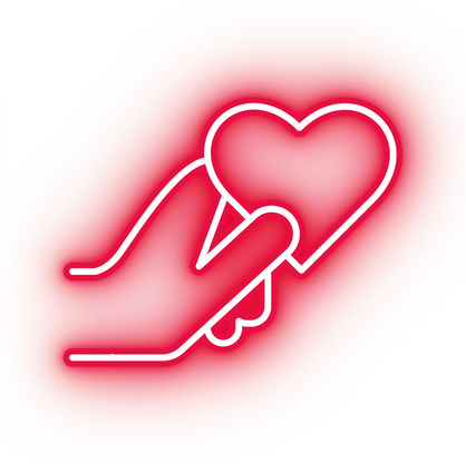 Neon red heart icon